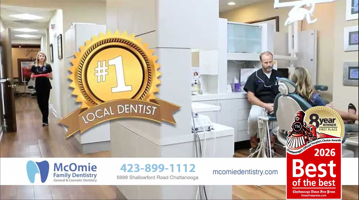 Voted best dentist in Chattanooga, TN 9 years running